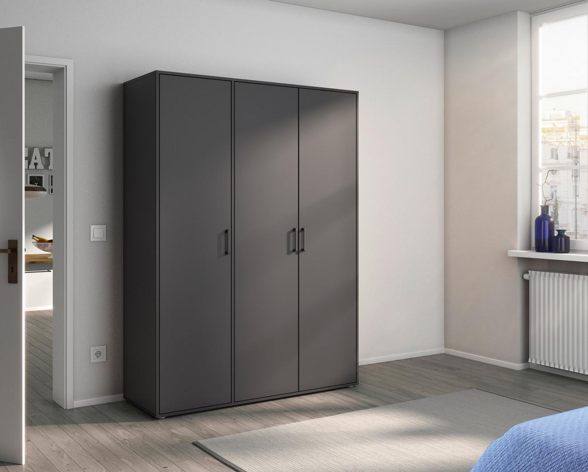 Drehtürenschrank Voyager Grau 140 Cm - Grau, MODERN, Holzwerkstoff (140/194/53cm) - Rauch Möbel