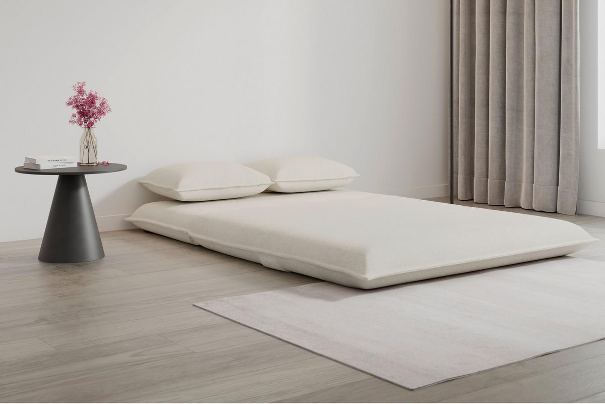 Rozkladacia pohovka MACY, biela, max. 240 kg - biela, Modern, kov/textil (140/35/63cm) - Bessagi Home