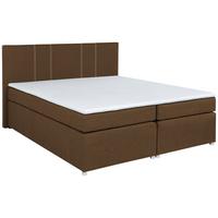 Boxspringbett Mit Topper 180x200 Malta - Chromfarben/Schwarz, Basics, Holzwerkstoff/Textil (180/200cm) - P & B