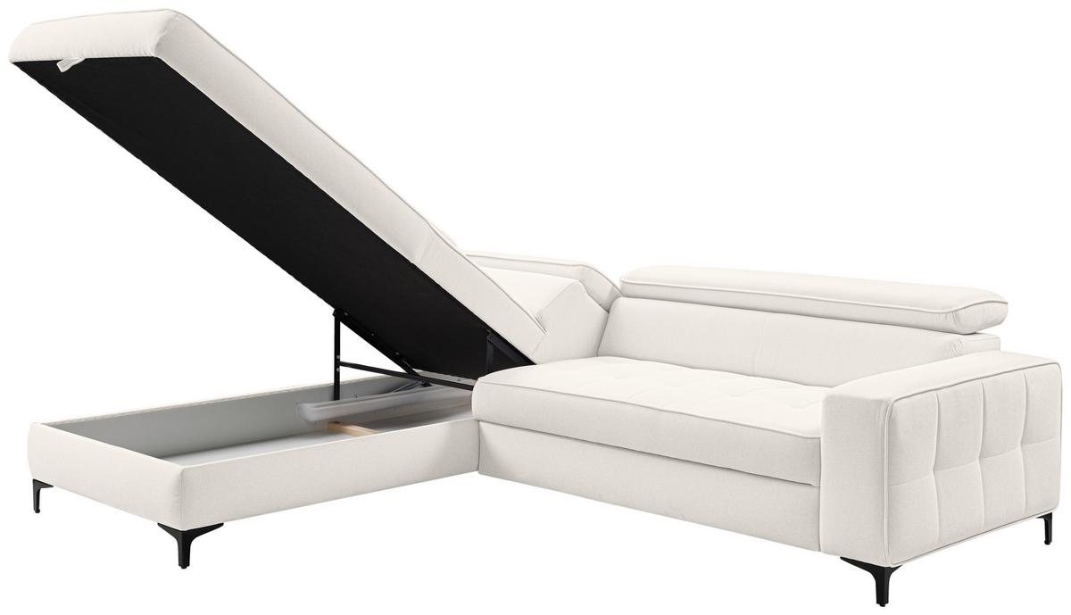 Ecksofa Nala Hellgrau S: 203x251cm - Hellgrau/Schwarz, Design, Textil (203/251cm) - MID.YOU
