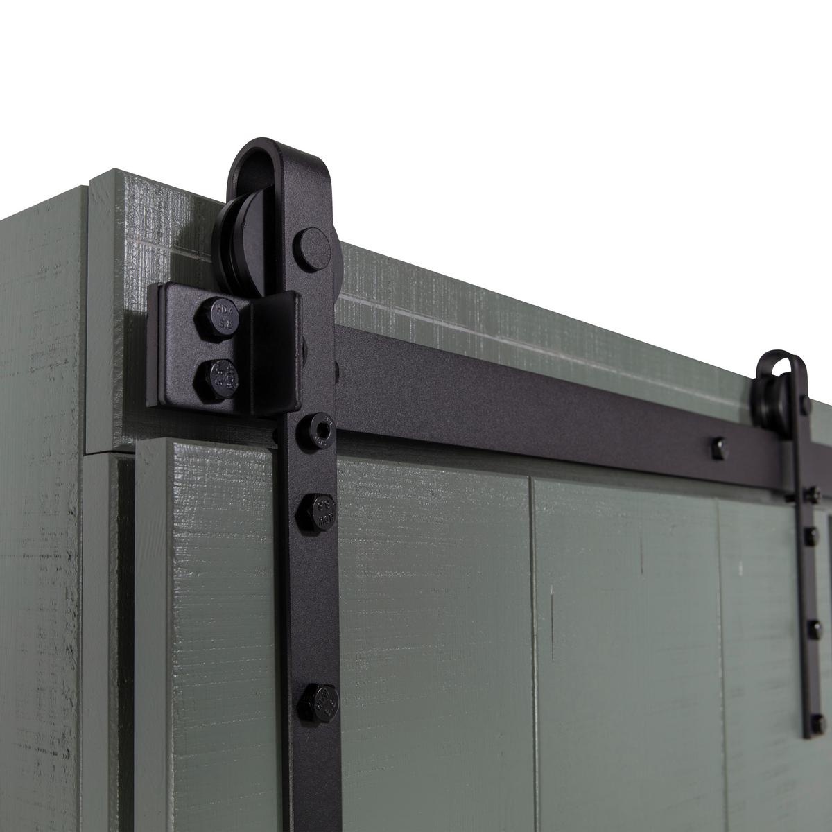 Mehrzweckschrank Slide Barn Grün B: 122 cm - Schwarz/Grün, Design, Holz (122/230/37cm) - Livetastic