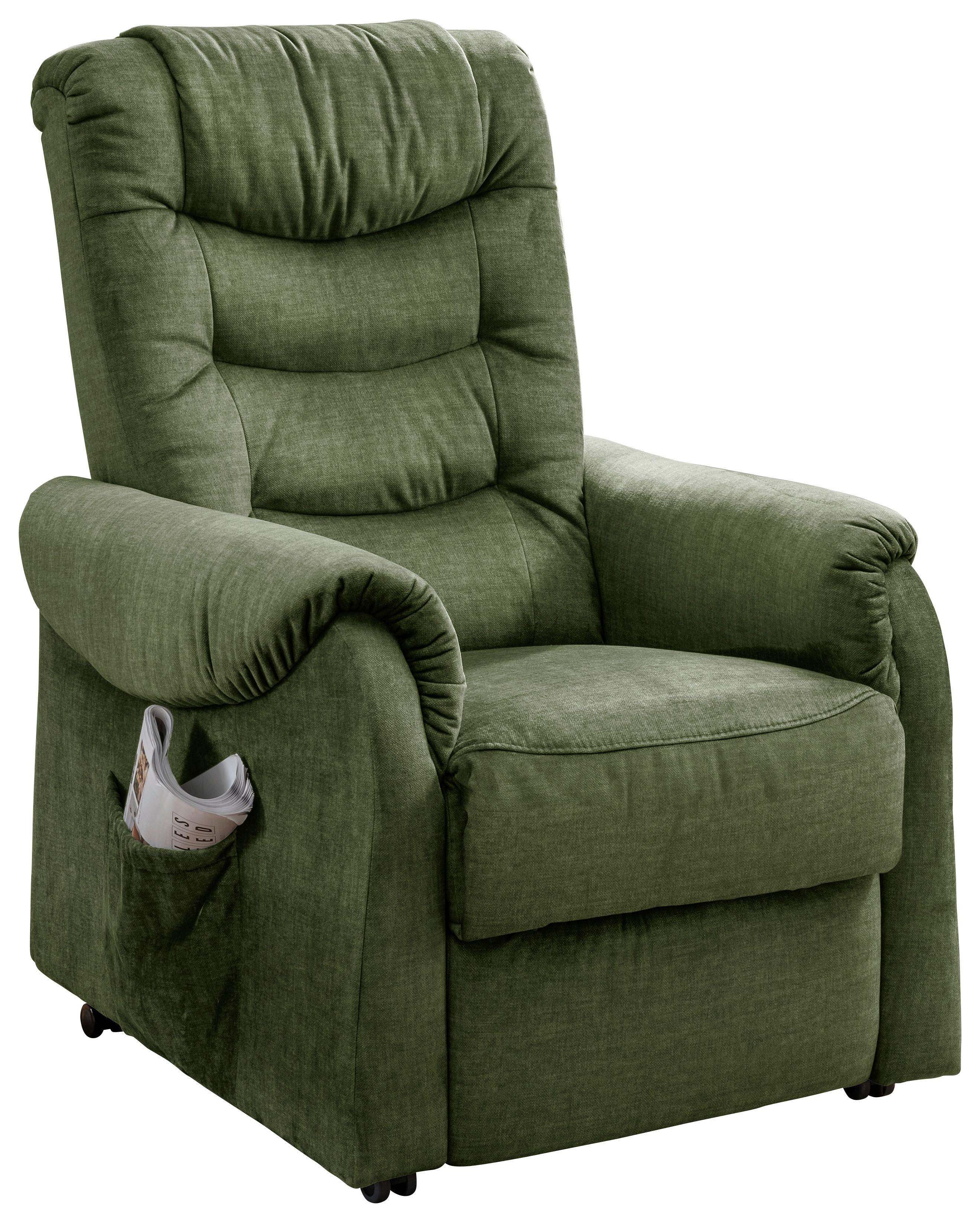 Fernsehsessel Nino Dunkelgrün B: 76 Cm - Dunkelgrün/Schwarz, Design, Textil (76/106/94cm) - Livetastic