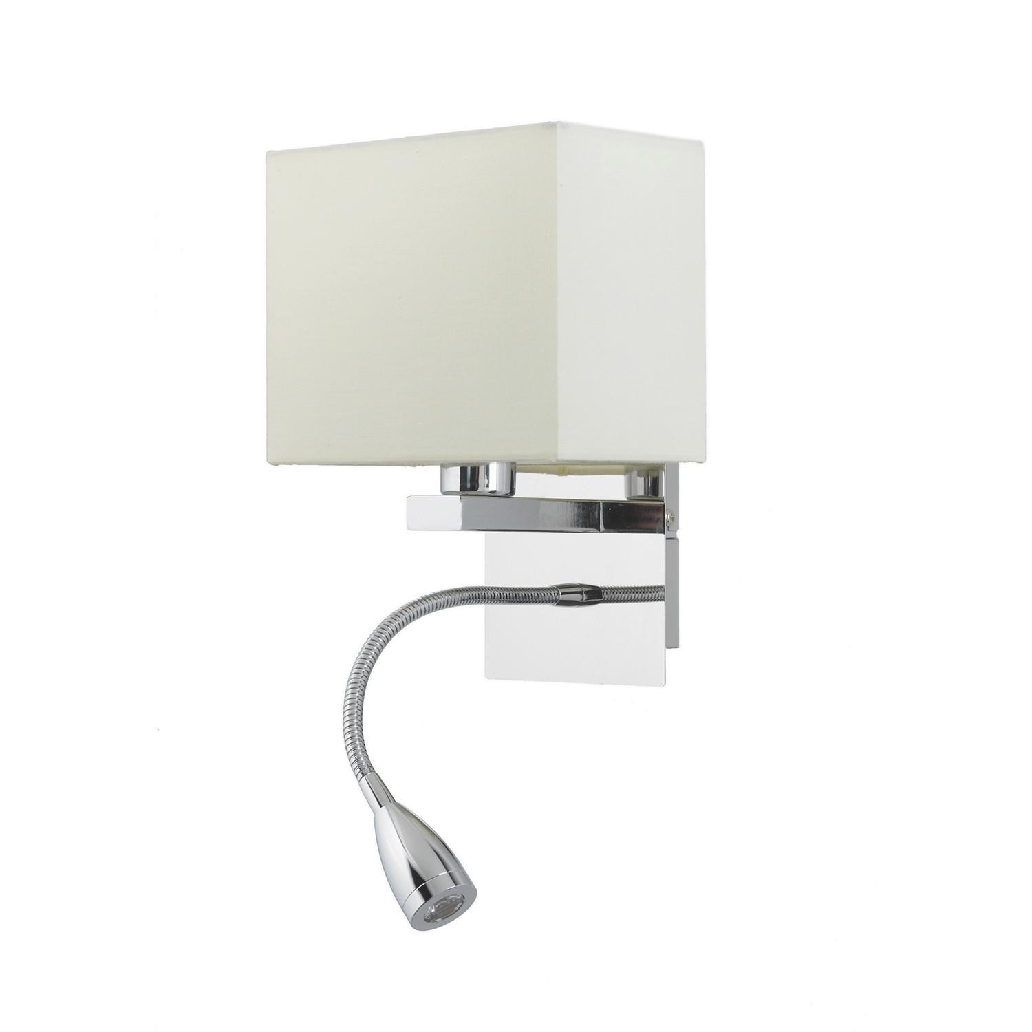 LED-Wandleuchte 4933/Apq - Chromfarben/Weiß, KONVENTIONELL, Textil/Metall (17/15/44cm)