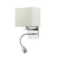 LED-Wandleuchte 4933/Apq - Chromfarben/Weiß, KONVENTIONELL, Textil/Metall (17/15/44cm)