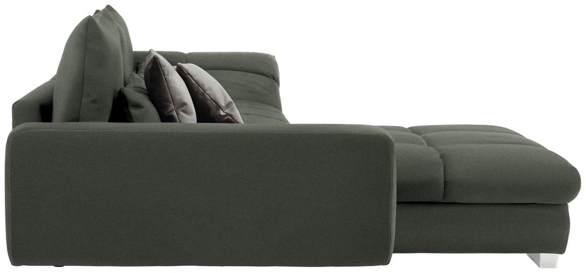 Rohová sedačka WAIKIKI, oboustranná, zelená/šedá - šedá/zelená, Konvenční, textil/plast (337/69/228cm) - Mömax