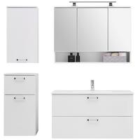 Badezimmer Fresh Weiß 5-teilig - Weiß, KONVENTIONELL, Holzwerkstoff (140/168,5/46,5cm) - Ondega