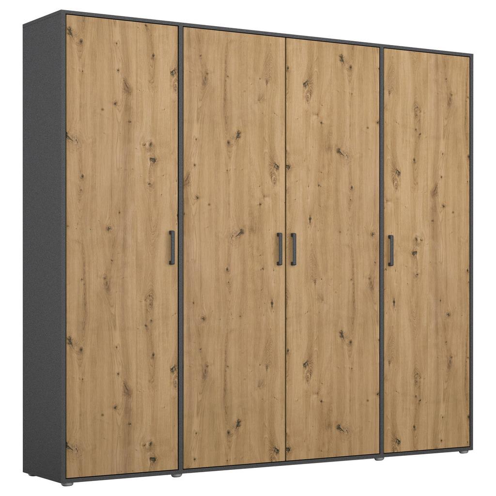 Drehtürenschrank Voyager Grau,Eiche Artisan B: 187 cm