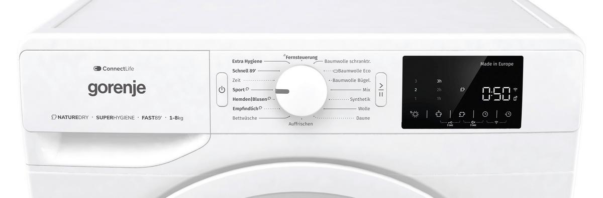 Wärmepumpentrockner Dpne83/Gn - Weiß, LIFESTYLE, Glas/Kunststoff (60/85/62,5cm) - Gorenje