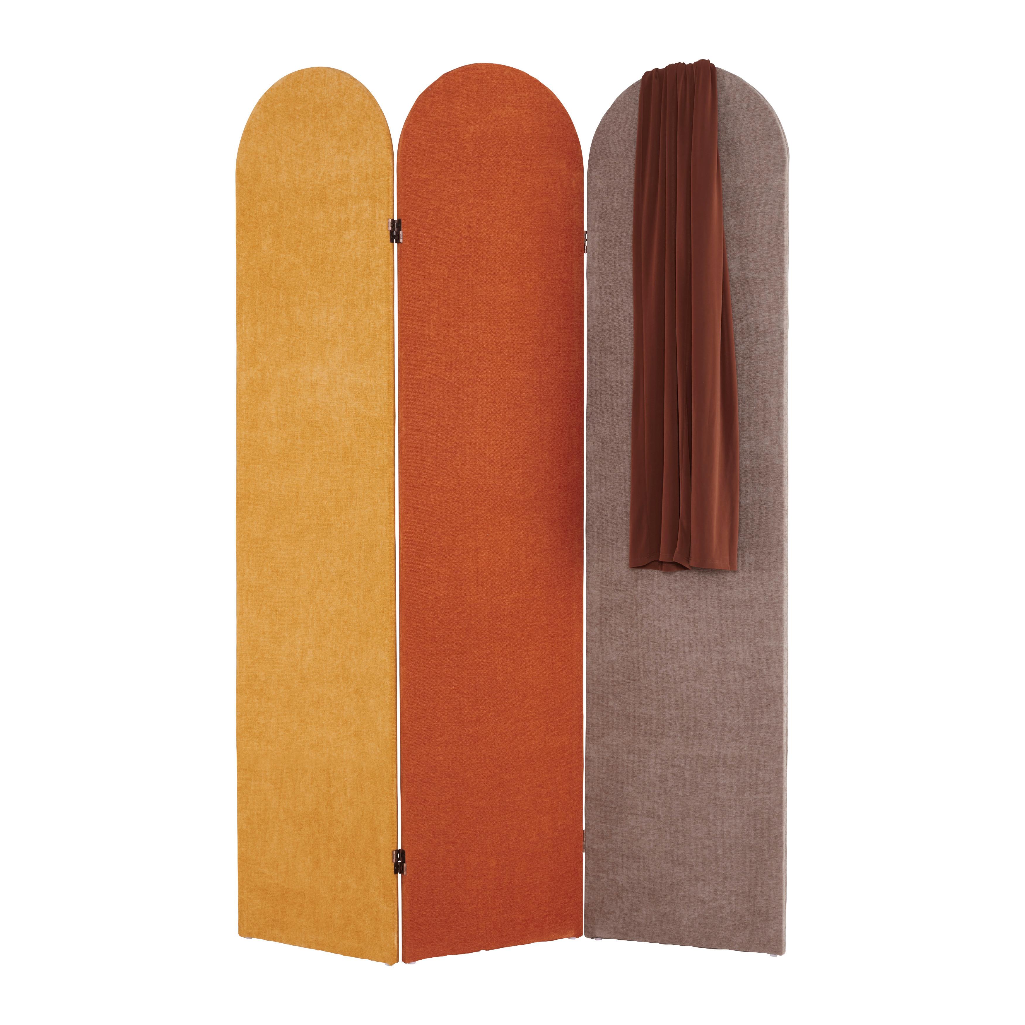 Paraván DIDI zamat - hnedá/žltá, Konventionell, drevo/textil (120/170/2cm) - Mömax
