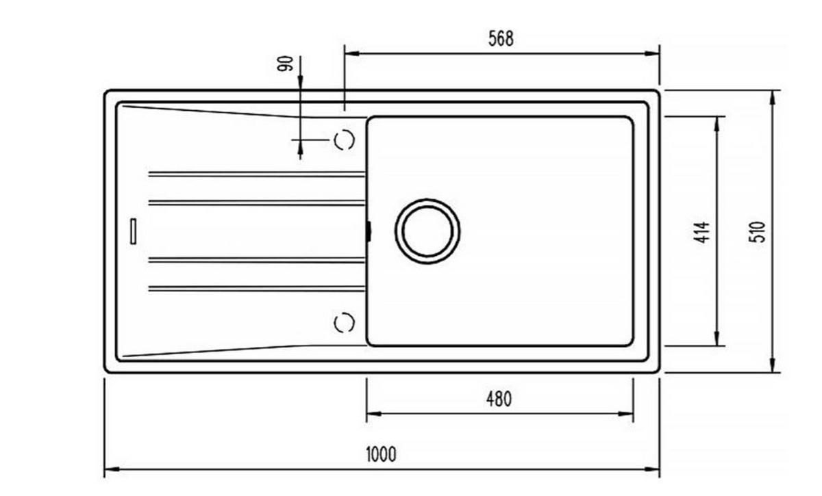 DREZ STONE 60 L-TG 1B 1D CN - Modern, kameň (100/51cm) - Teka