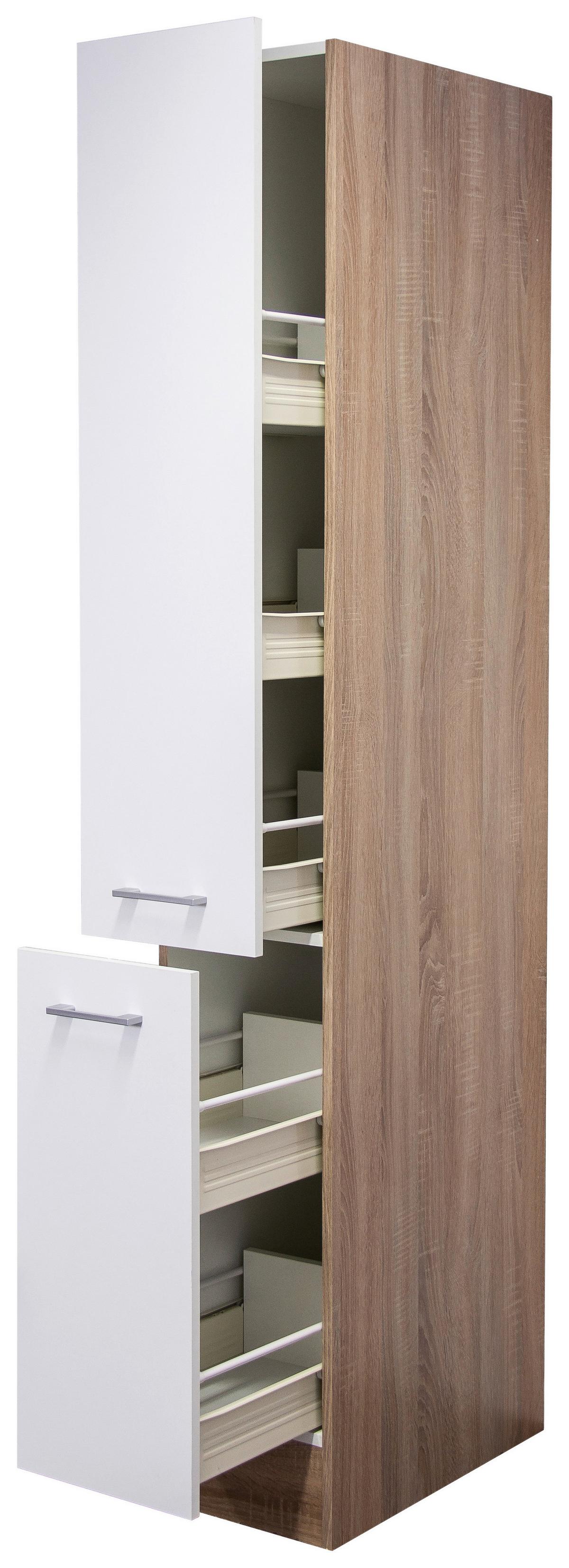 POTRAVINOVÁ SKŘÍŇ SAMOA  AHS 30 - bílá/Sonoma dub, Konvenční, kompozitní dřevo/plast (30/200/57cm)