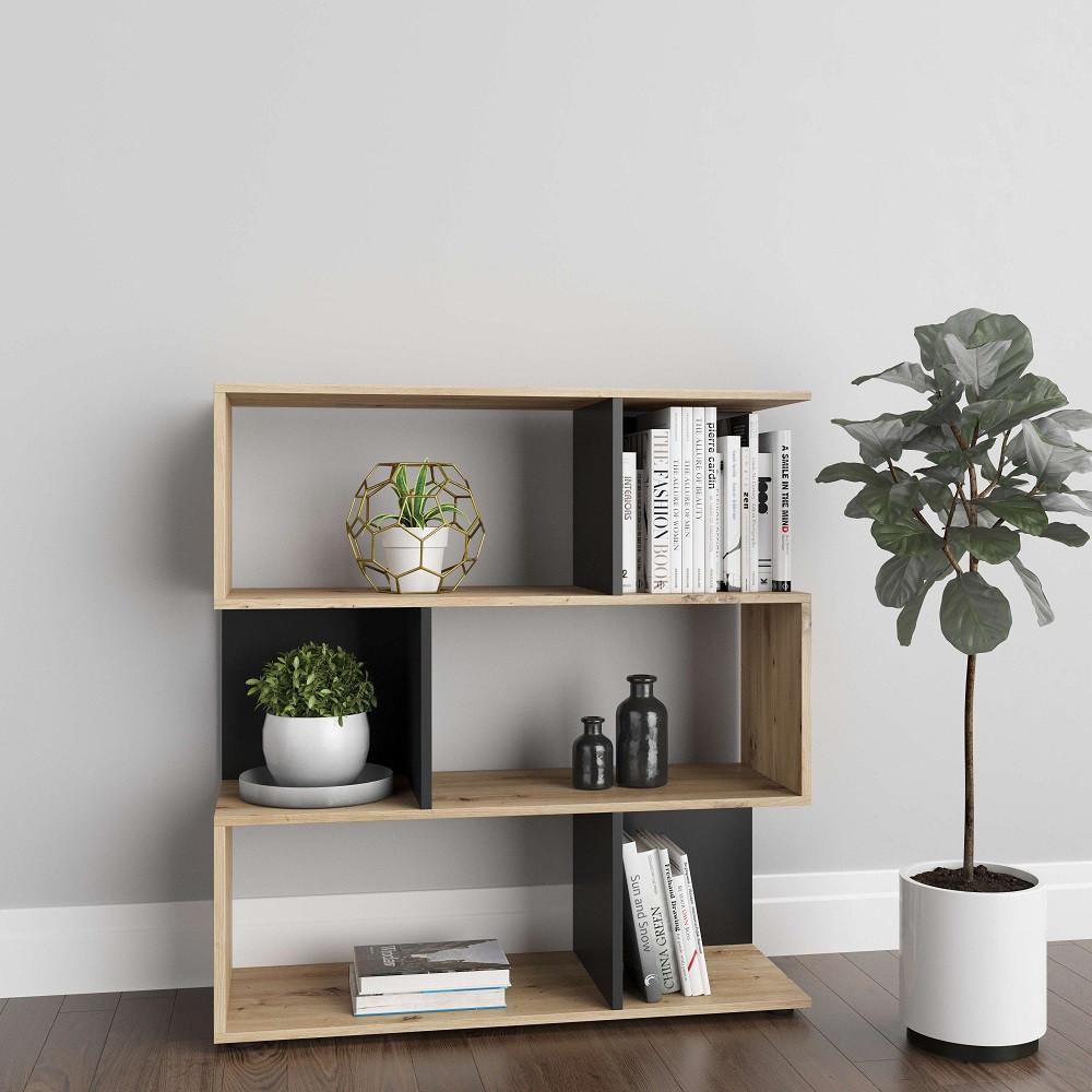 Regal Shelfy - Eiche Artisan/Grau, MODERN, Holzwerkstoff (103/110/36cm) - MID.YOU