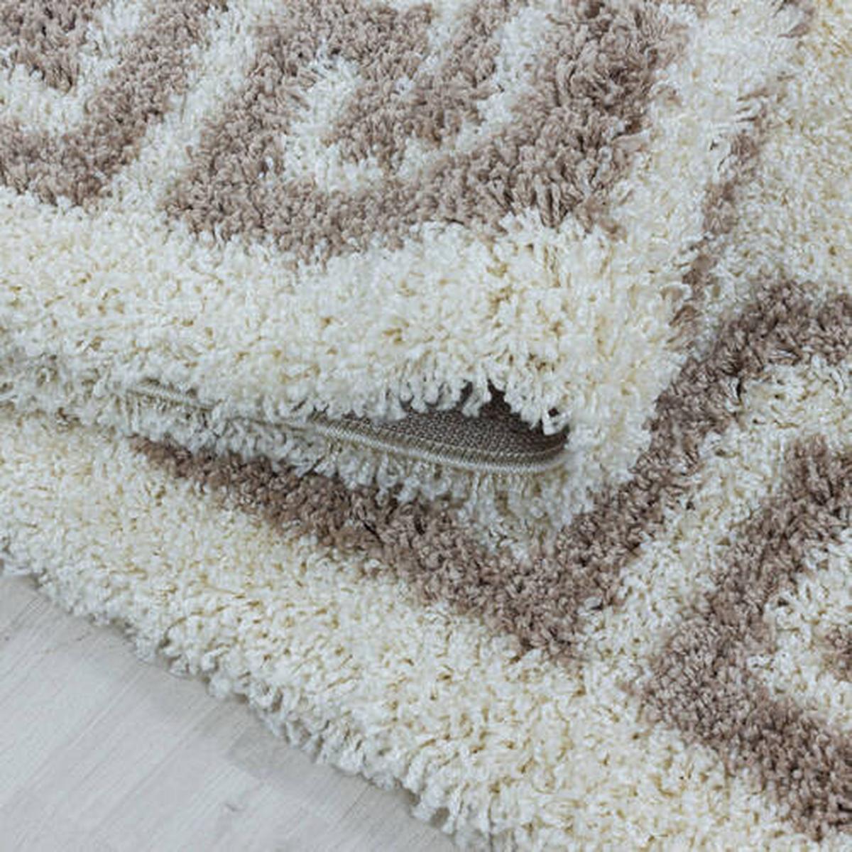 Hochflorteppich Hera Beige/Braun 60x110 cm - Beige, Design, Textil (60/110cm)