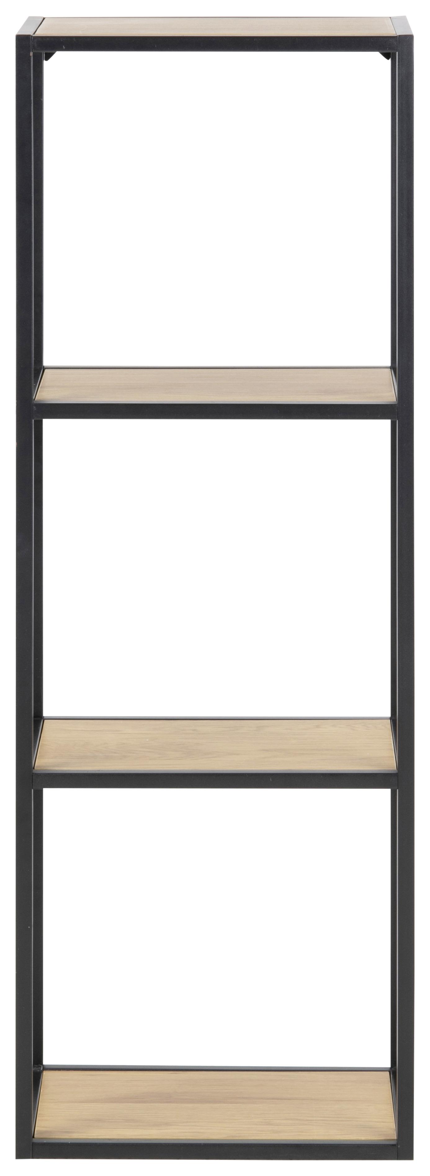 Regál kovovej konštrukcie Seaford Š: 24 cm - čierna/farba duba, Modern, kov/kompozitné drevo (24/108/37cm)