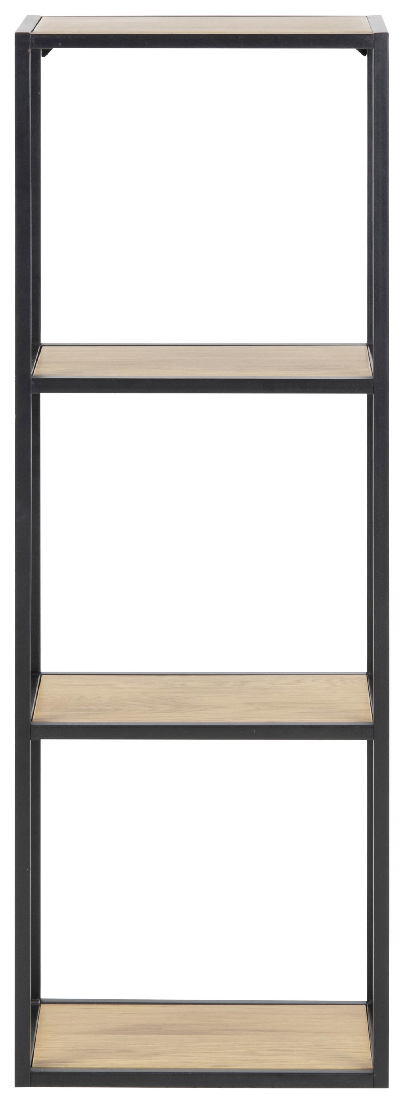 Regál Kovovej Konštrukcie Seaford Š: 24 Cm - čierna/farby duba, Moderný, kov/kompozitné drevo (24/108/37cm)