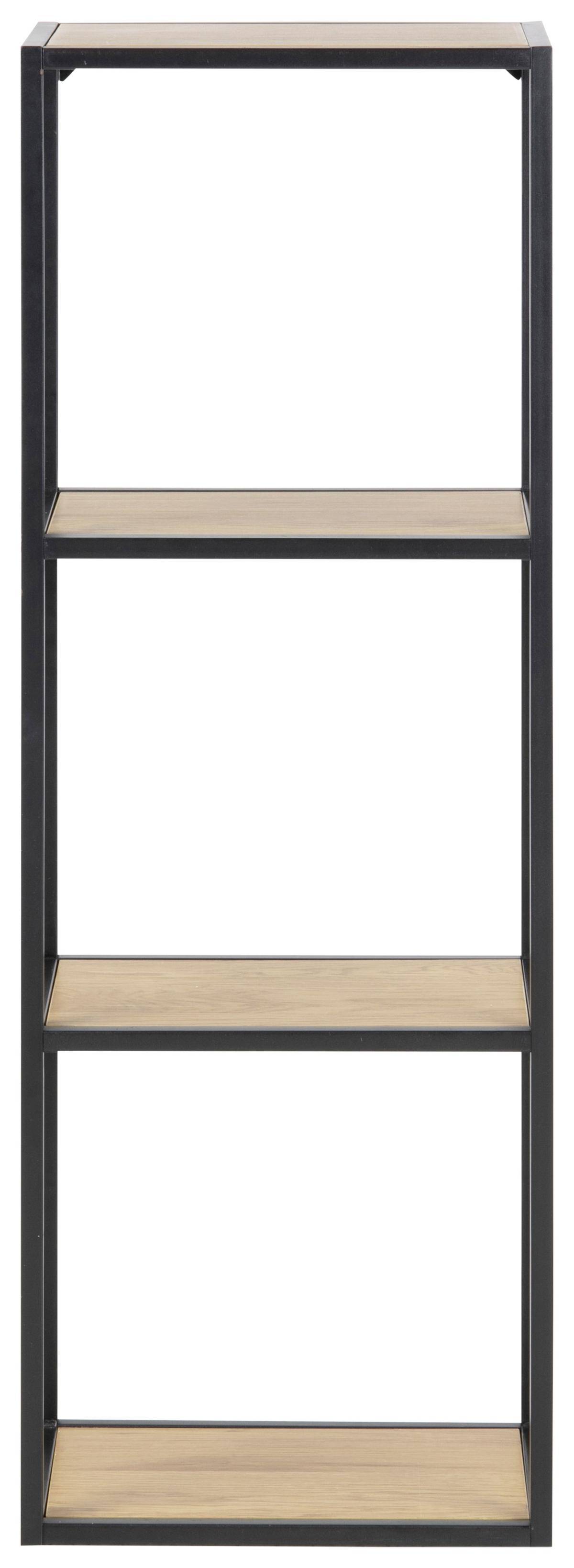 Regál kovovej konštrukcie Seaford Š: 24 cm - čierna/farba duba, Modern, kov/kompozitné drevo (24/108/37cm)