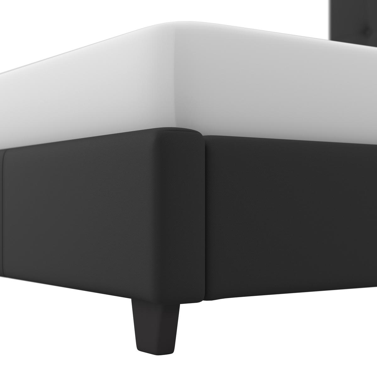 Čalouněná manželská postel FREDERICO, 180x200, černá - černá, Moderní, kov/dřevo (180/200cm) - Bessagi Home