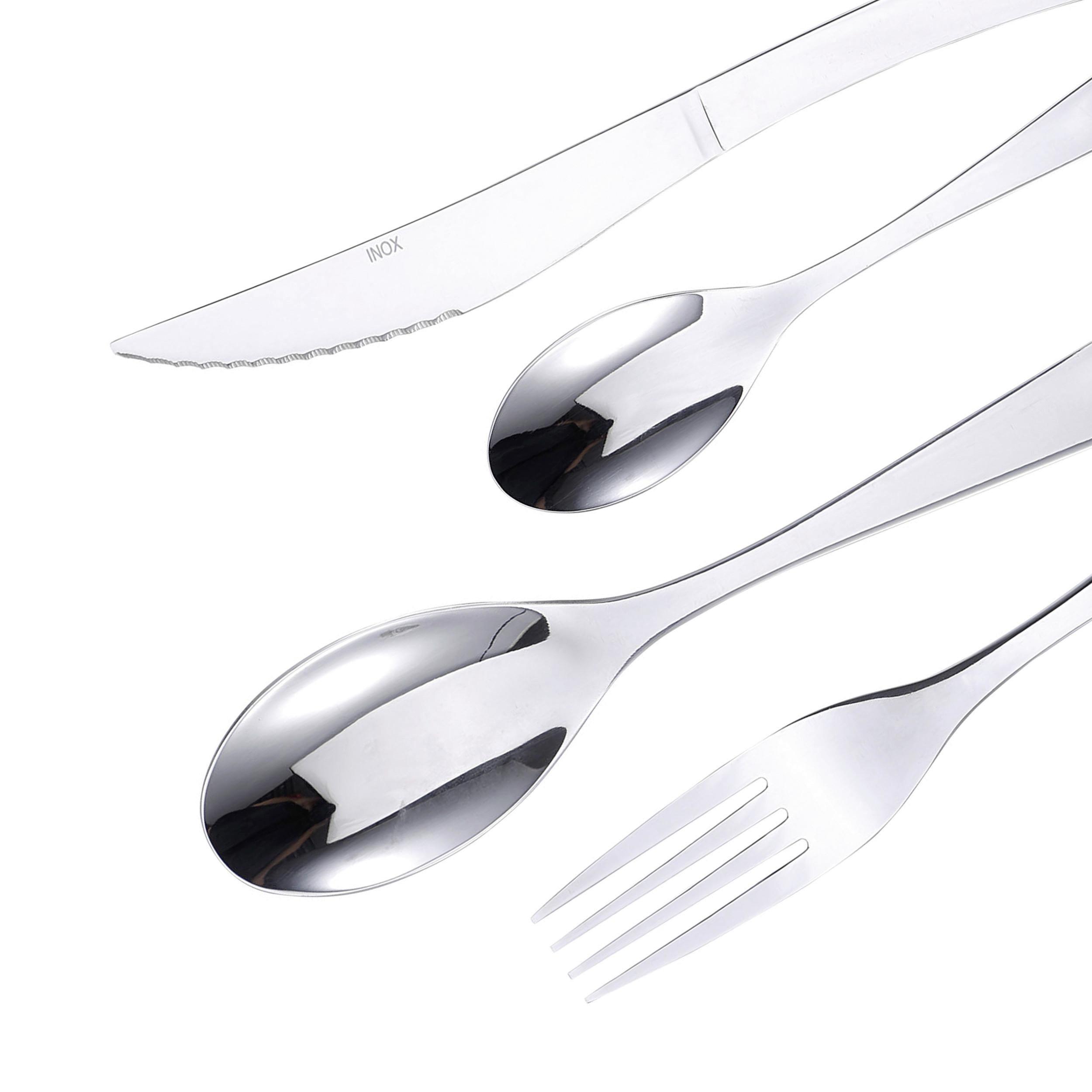 Besteckset 24-teilig Pisa Für 6 Personen - Silberfarben, Basics, Metall (27/7.5/17cm)