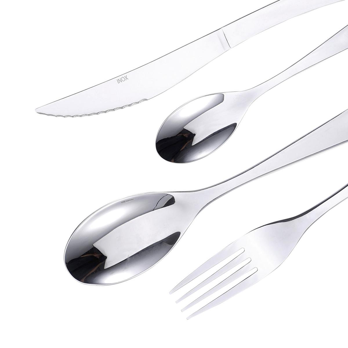 Besteckset 24-Teilig Pisa für 6 Personen - Silberfarben, Basics, Metall (27/7.5/17cm)