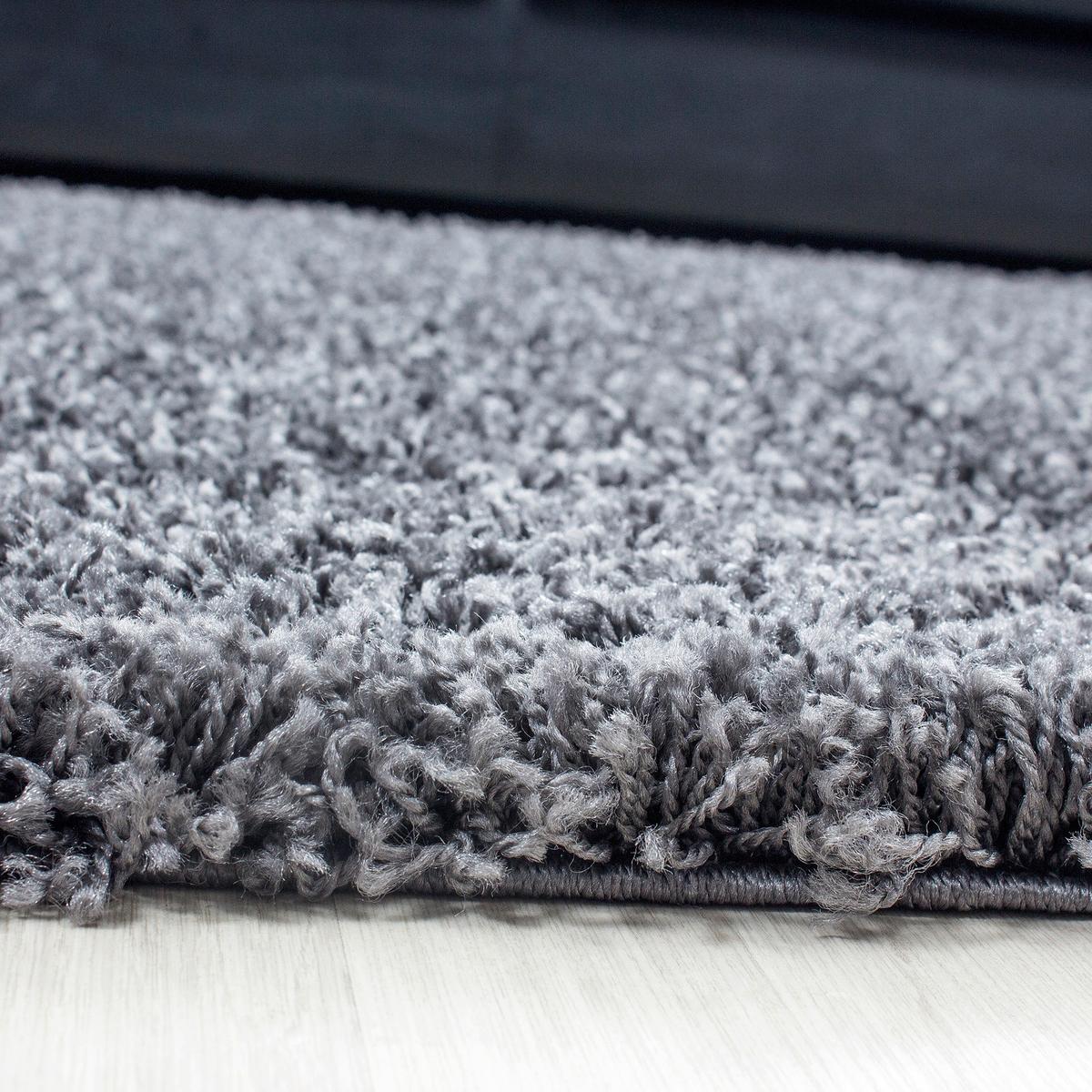 Hochflor Teppich Grau Dream Rund Ø 120 cm - Grau, KONVENTIONELL, Textil (120cm) - Novel