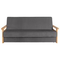 Schlafsofa Malaga Graphitfarben B: 220cm - Graphitfarben/Naturfarben, Design, Holz/Textil (220/90/90cm) - P & B