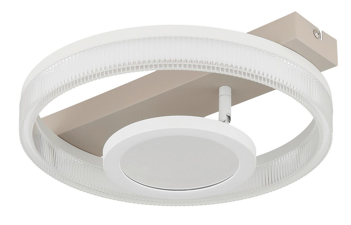 LED-Deckenleuchte 3000k, 850lm, 18w - Sandfarben/Transparent, Design, Kunststoff/Metall (36/33/10cm) - Globo