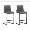 Barhocker-set Donny Anthrazit B: 54 Cm - Anthrazit/Schwarz, MODERN, Textil/Metall (54/100/58cm) - MID.YOU