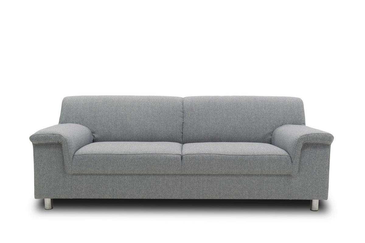 3-sitzer-sofa Jamie Rücken Echt Silberfarben Webstoff - Chromfarben/Silberfarben, KONVENTIONELL, Textil (190/72/80cm) - MID.YOU