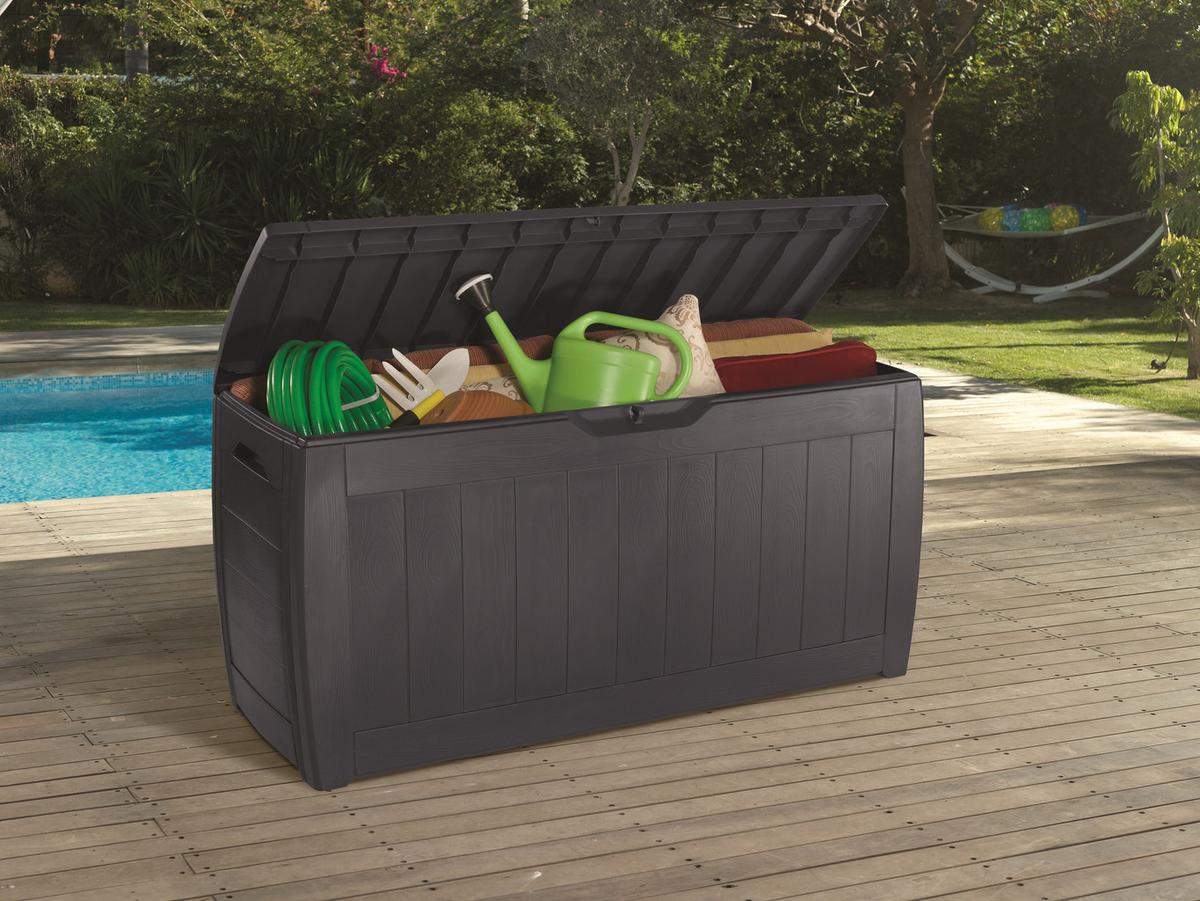 Kissenbox Wasserdicht Hollywood 117,5x57,3x45 cm - Dunkelgrau, Basics, Kunststoff (117,5/57,3/45cm) - Keter