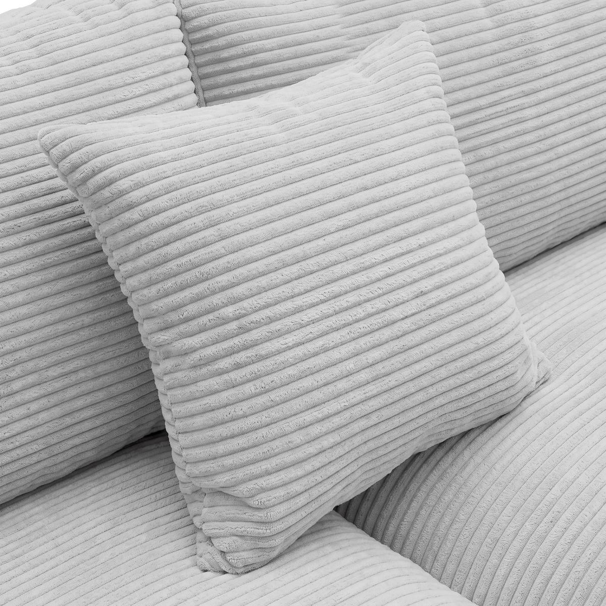 Rohová sedačka PEDRO, pravá, světle šedý manšestr - černá/světle šedá, Moderní, textil/plast (300/190cm) - Mömax