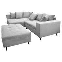 Ecksofa Pruno, Hellgrau S: 174x247 Cm - Hellgrau/Schwarz, Design, Textil (174/247cm) - MID.YOU
