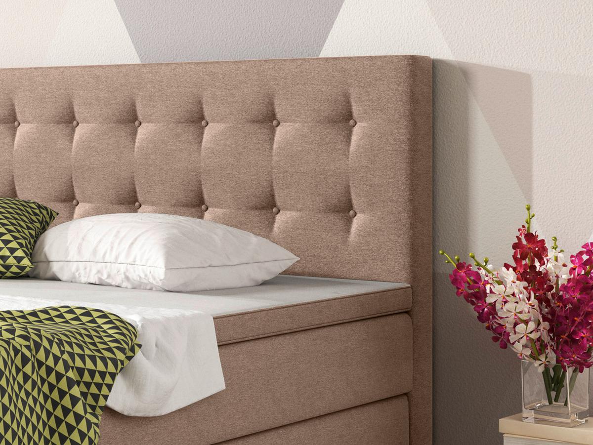 Boxspringbett Mit Topper 180x200 Köln - Silberfarben/Cappuccino, KONVENTIONELL, Textil (180/115/210cm) - MID.YOU