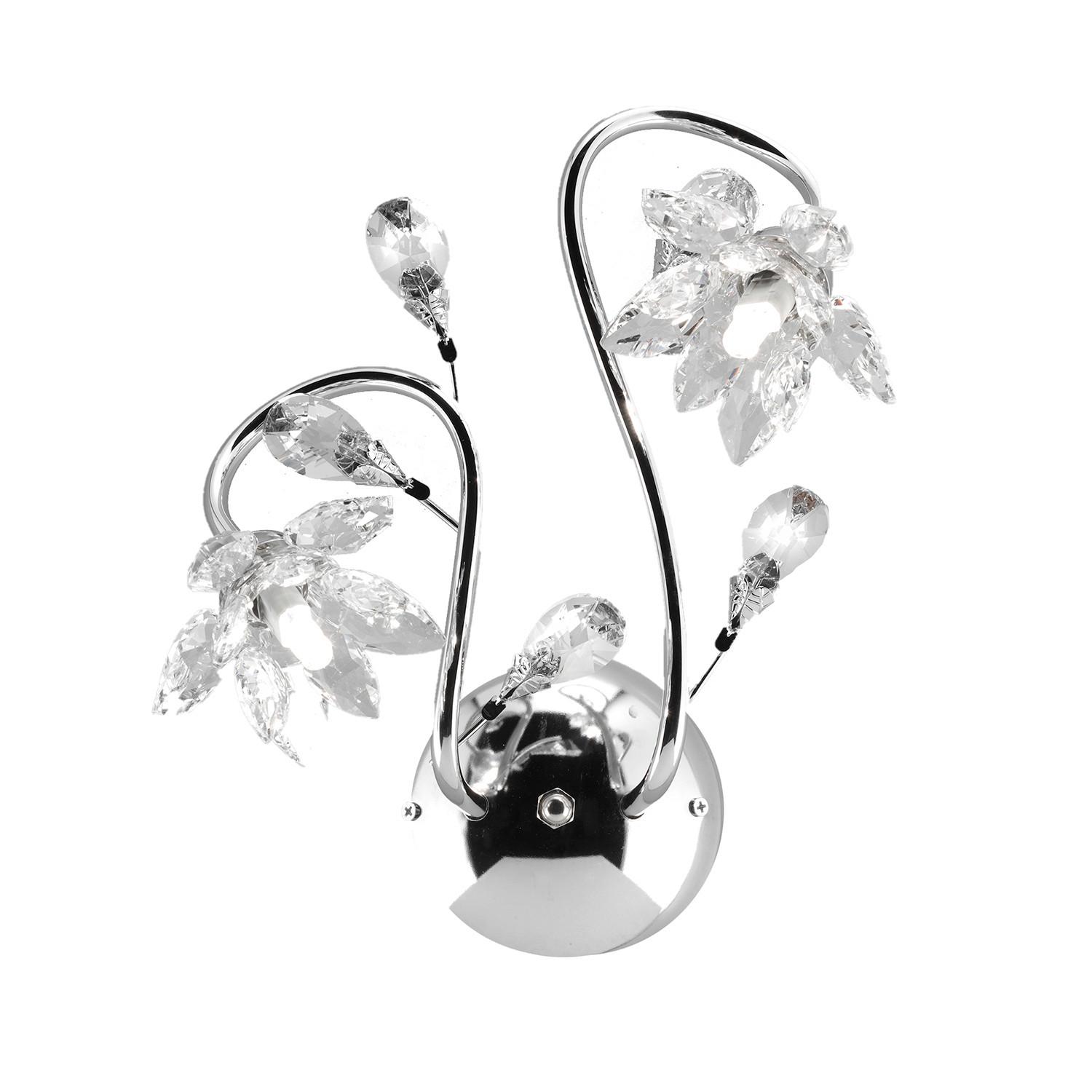 Wandleuchte 4773/Ap2 - Chromfarben, KONVENTIONELL, Glas/Metall (25/35cm)