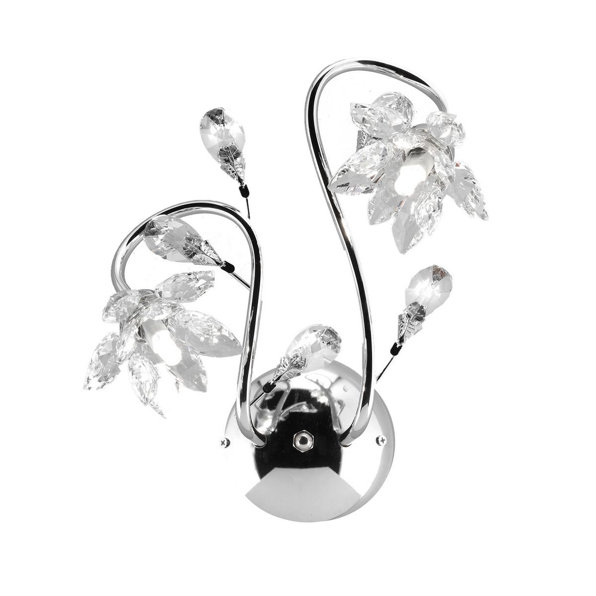 Wandleuchte 4773/ap2 - Chromfarben, KONVENTIONELL, Glas/Metall (25/35cm)