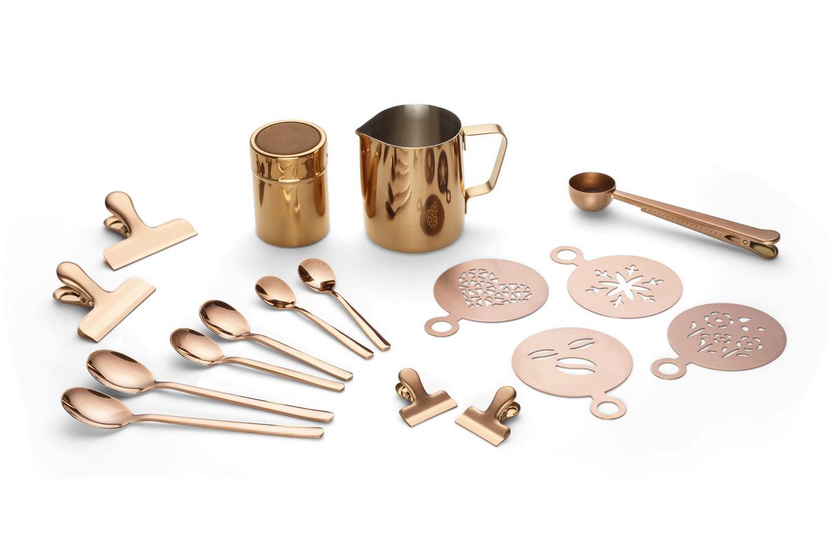 Kaffeeset Echtwerk Kaffeezubehör-Set - Kupferfarben, Design, Metall (10,5cm) - Echtwerk