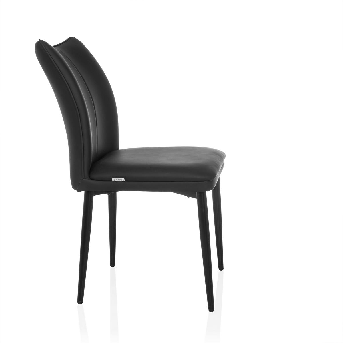 Stuhl Viseto Schwarz B: 47 cm - Schwarz, MODERN, Textil/Metall (47/87/61cm) - MID.YOU