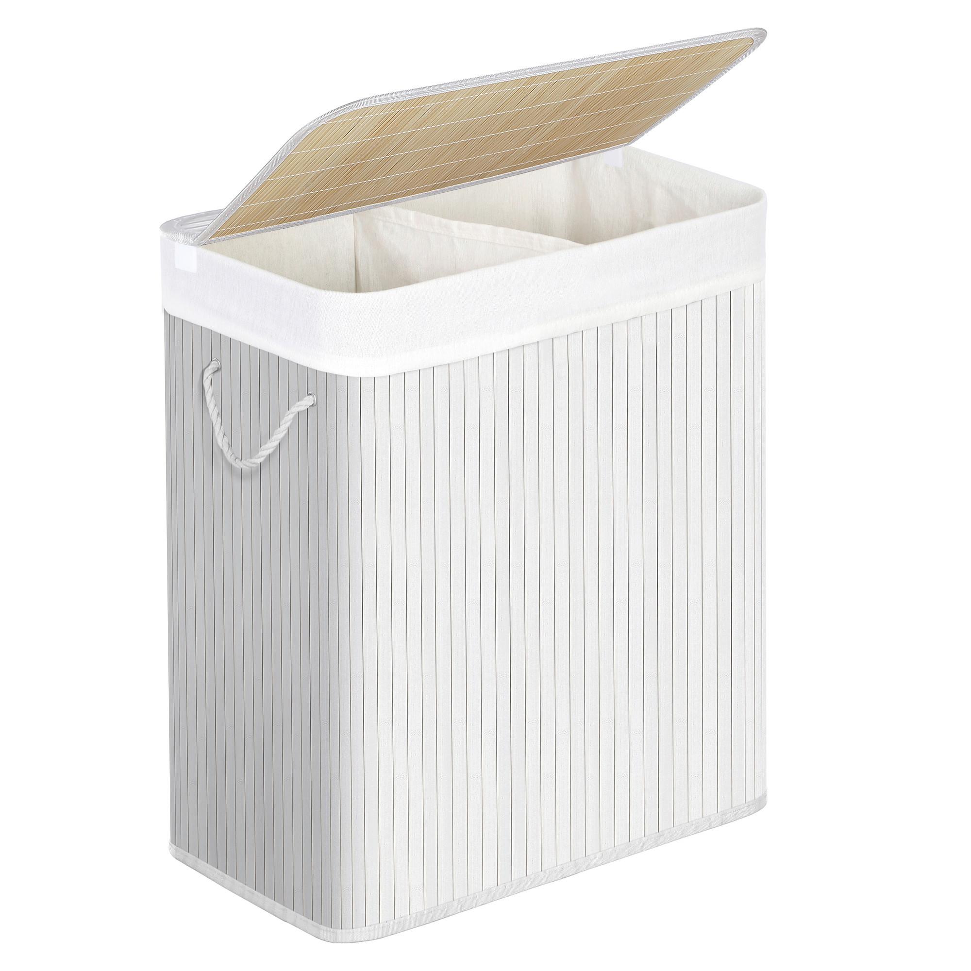 Wäschekorb Weiß B: 51,5 Cm - Weiß, Basics, Naturmaterialien/Textil (51,5/61,5/31,5cm)