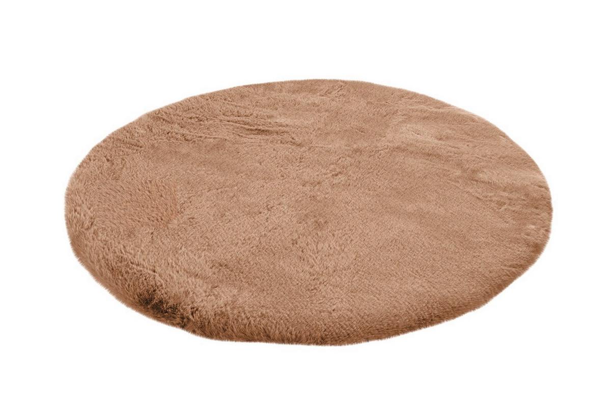 Hochflorteppich Rabbit Beige, D: 100 Cm - Beige, KONVENTIONELL (100cm)