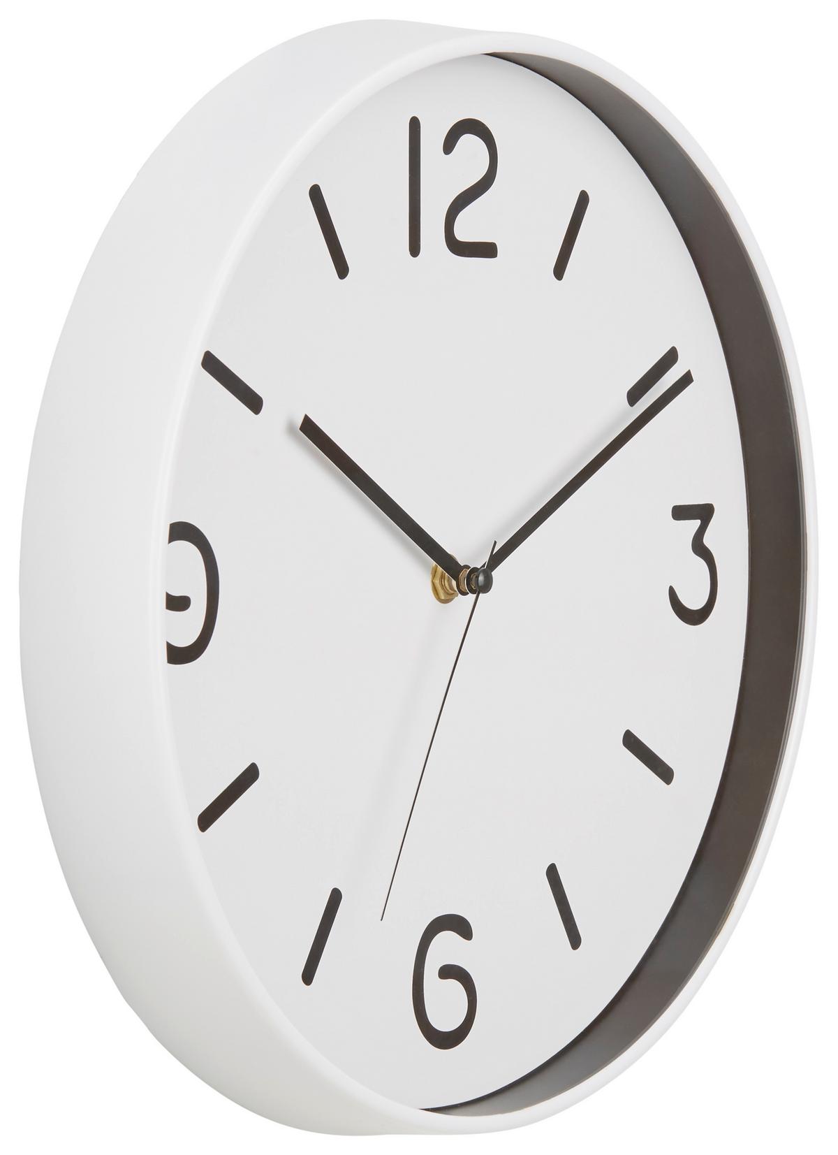 Wanduhr Alexy Versch. Designs, D: 30 Cm - Schwarz/Weiß, Basics, Glas/Kunststoff (30cm) - Ondega