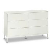 Biela komoda so 6 zásuvkami MDF/Práškovaný kov - biela, Modern, kov/kompozitné drevo (120/80/40cm) - Bessagi Home