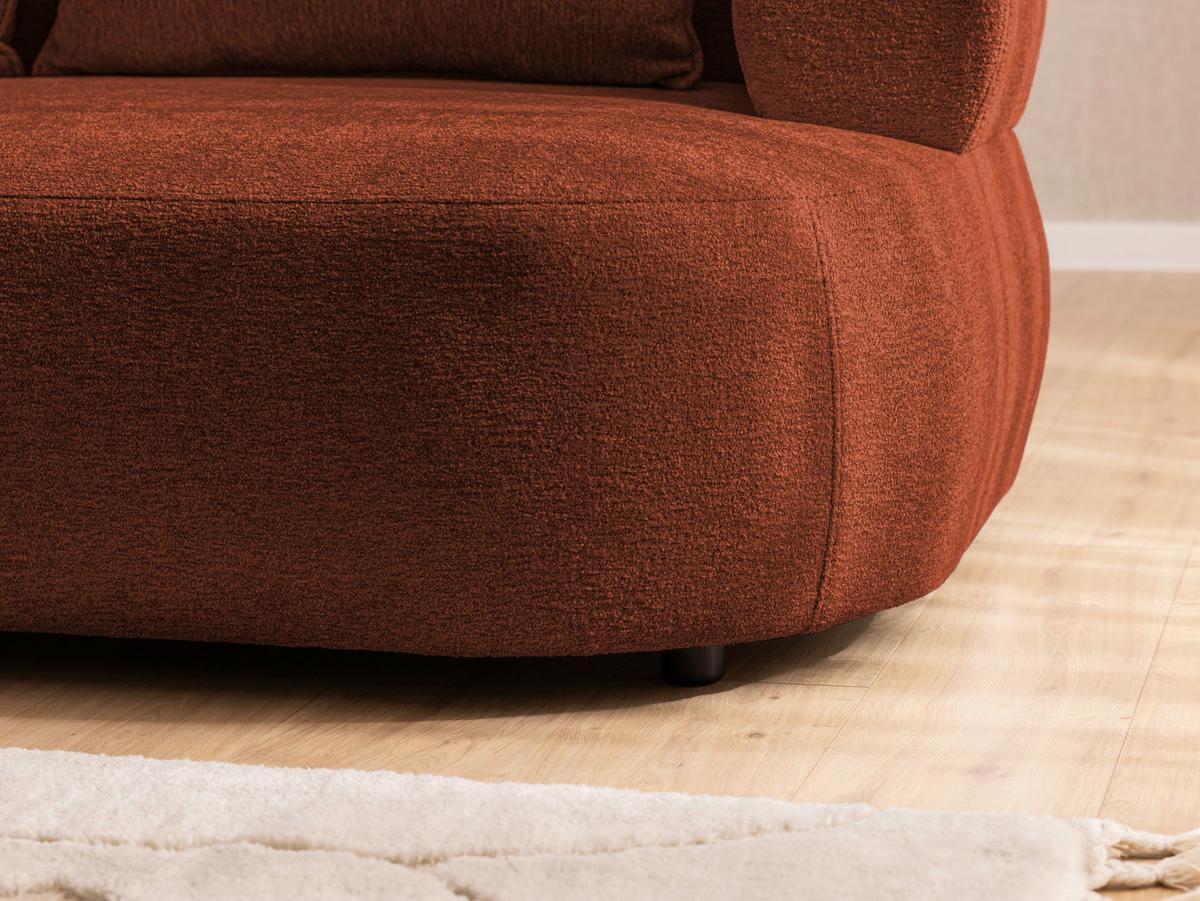 3-Sitzer-Sofa Ferro Rostfarben B: 200 cm - Rostfarben/Schwarz, Design, Textil (200/76/96cm) - Livetastic