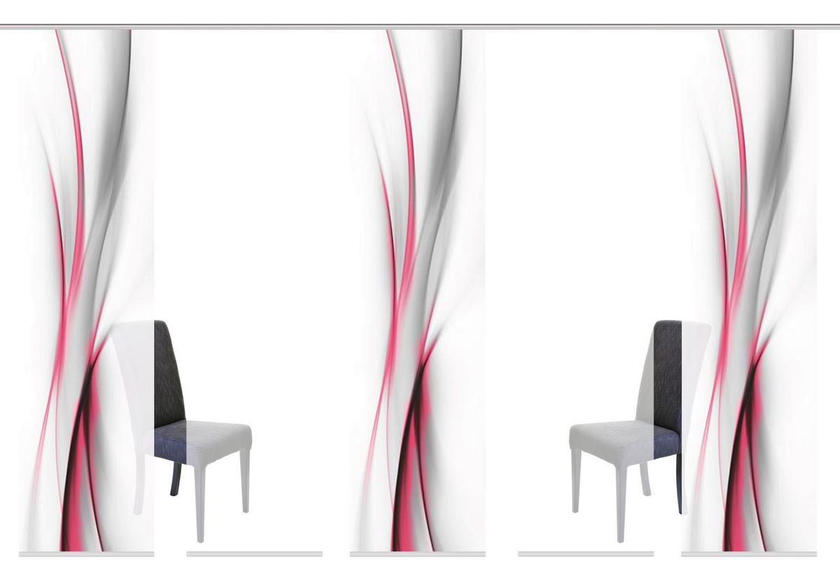 Flächenvorhang 5er Set Rochelle - Rot, Design, Textil (60/245cm) - Schmidt W. Gmbh