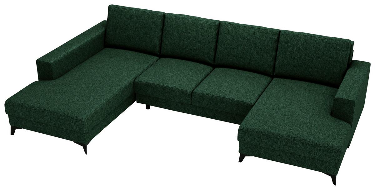 Harvey Grün U: 190x339x156 Cm - Schwarz/Grün, Design, Textil (190/339/156cm) - Livetastic