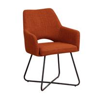Armlehnstuhl Brest Orange B: 60 cm - Schwarz/Orange, MODERN, Textil/Metall (60/88/63,5cm) - MID.YOU
