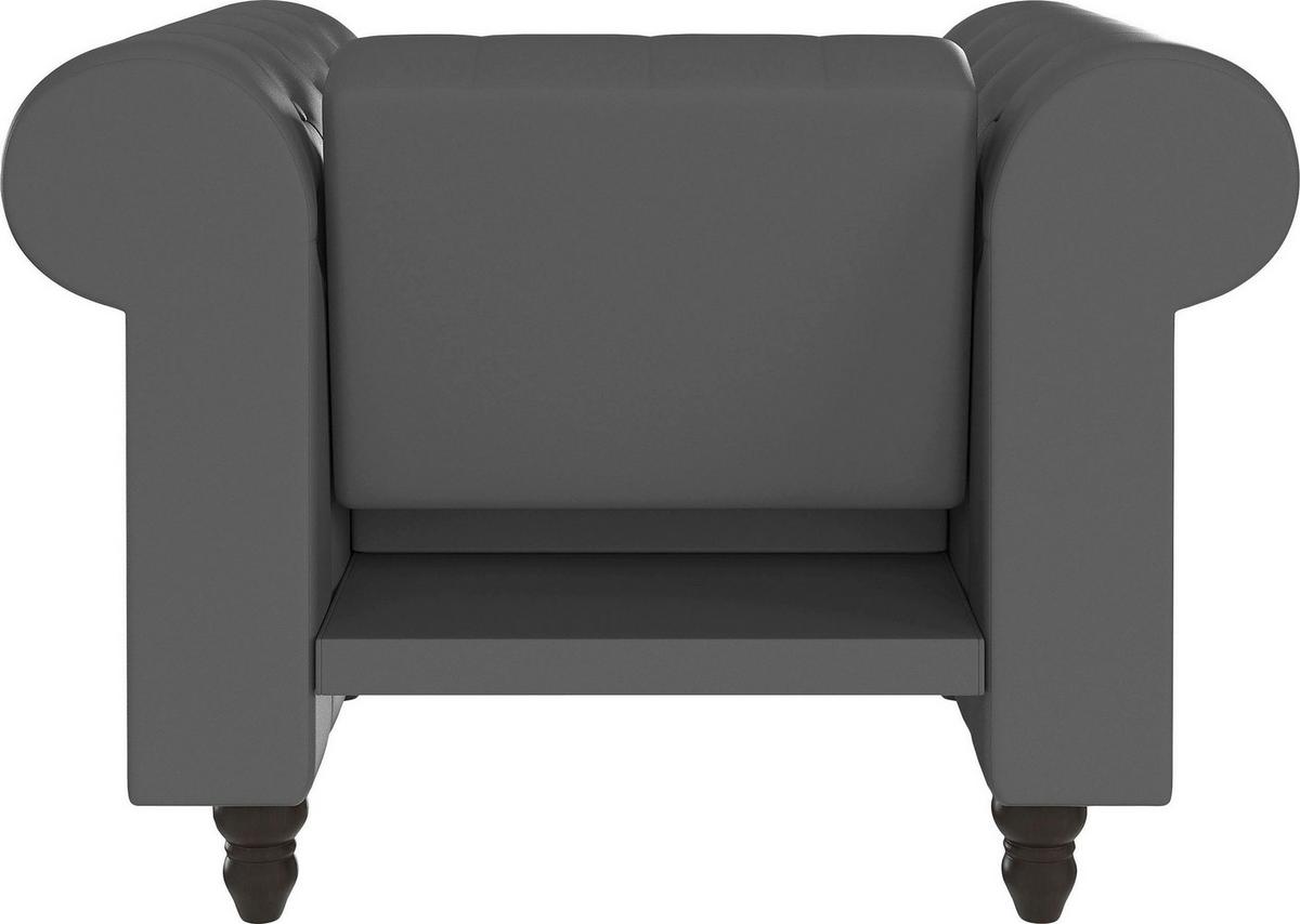 Sessel Firenze Grau, Relaxfunktion - Schwarz/Grau, Basics, Textil (111/83/87cm) - Livetastic
