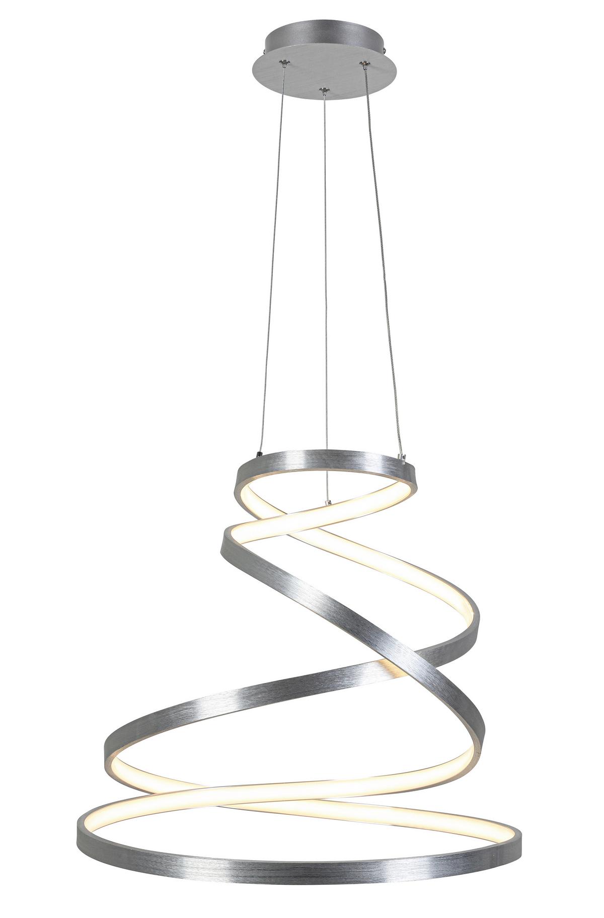 ZÁVESNÉ LED SVIETIDLO SILVI - strieborná, Modern, kov/plast (50/120cm) - Mömax