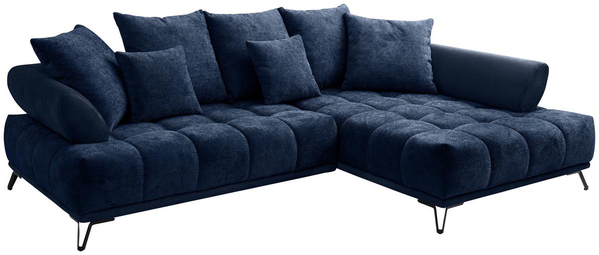 LARGO, pravá, tmavě modrá, potřeba šířky dveří 90 cm - černá/tmavě modrá, Moderní, kov/textil (262/184cm)