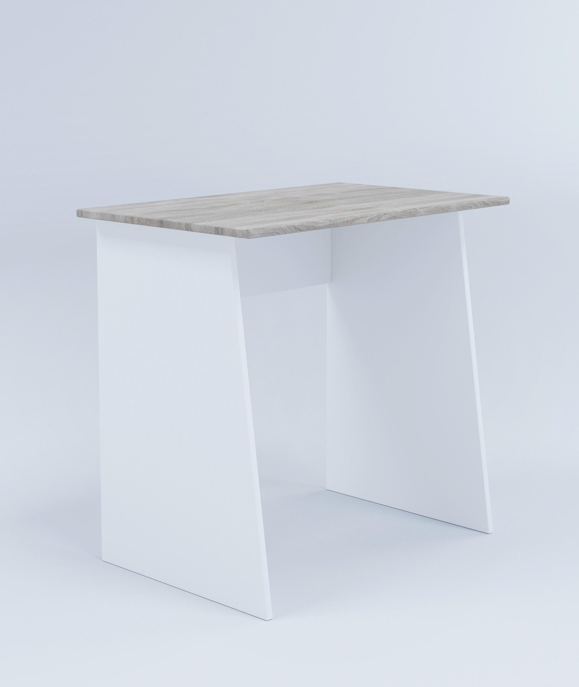 Schreibtisch B 80cm H 74cm Masola Mini, Eiche Dekor/Weiß - Weiß/Sonoma Eiche, Basics, Holzwerkstoff (80/50/74cm) - MID.YOU