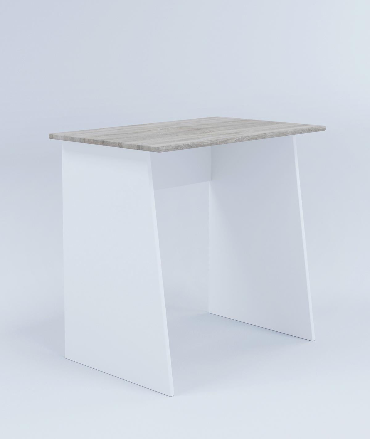 Schreibtisch B 80cm H 74cm Masola Mini, Eiche Dekor/weiß - Weiß/Sonoma Eiche, Basics, Holzwerkstoff (80/50/74cm) - MID.YOU