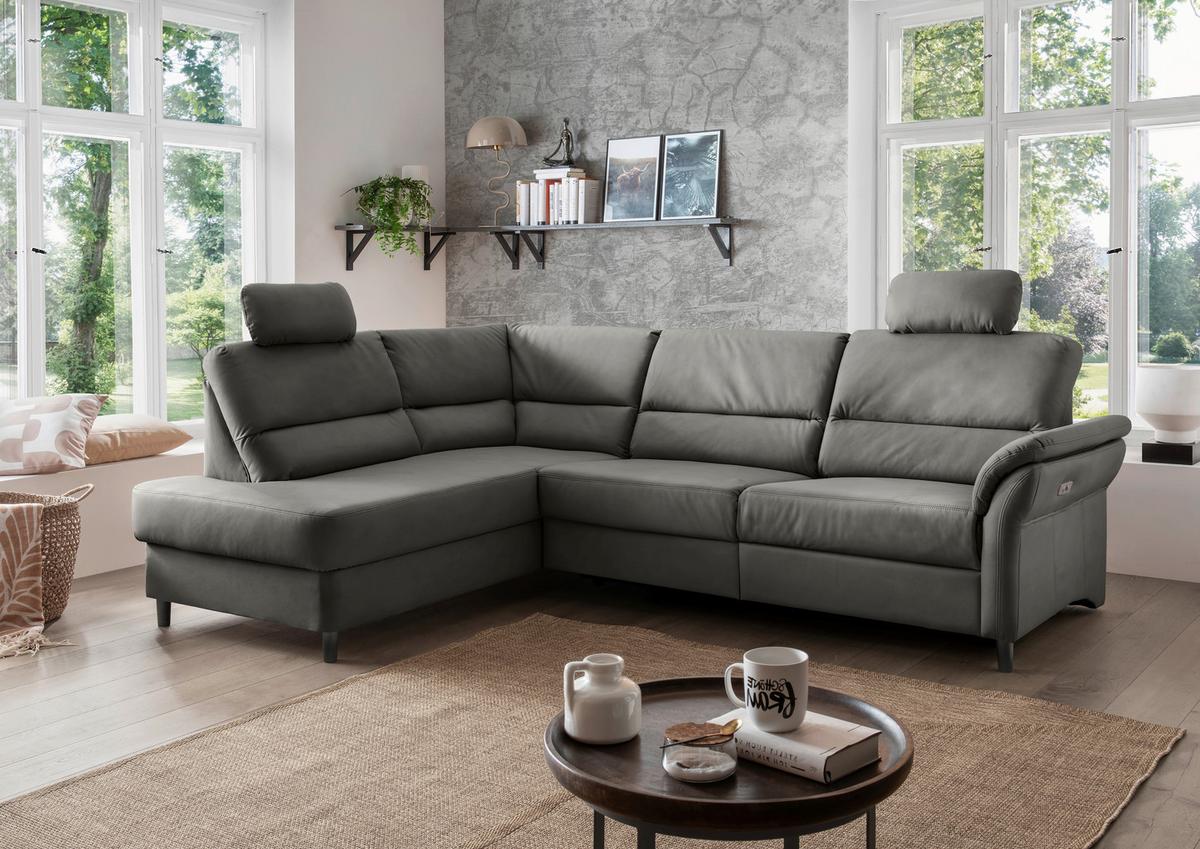 Ecksofa Cavoli, Grau S: 190x266 cm - Schwarz/Grau, MODERN, Textil (190/266cm) - Livetastic